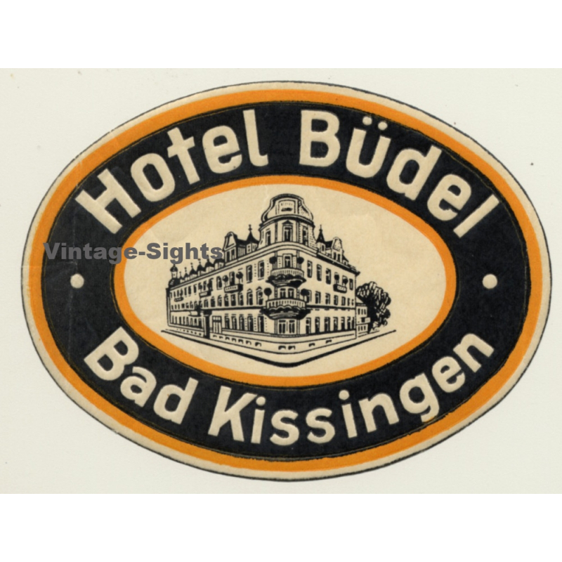 Bad Kissingen / Germany: Hotel Büdel (Vintage Luggage Label)