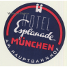 Munich - München / Germany: Hotel Esplanade (Vintage Luggage Label)