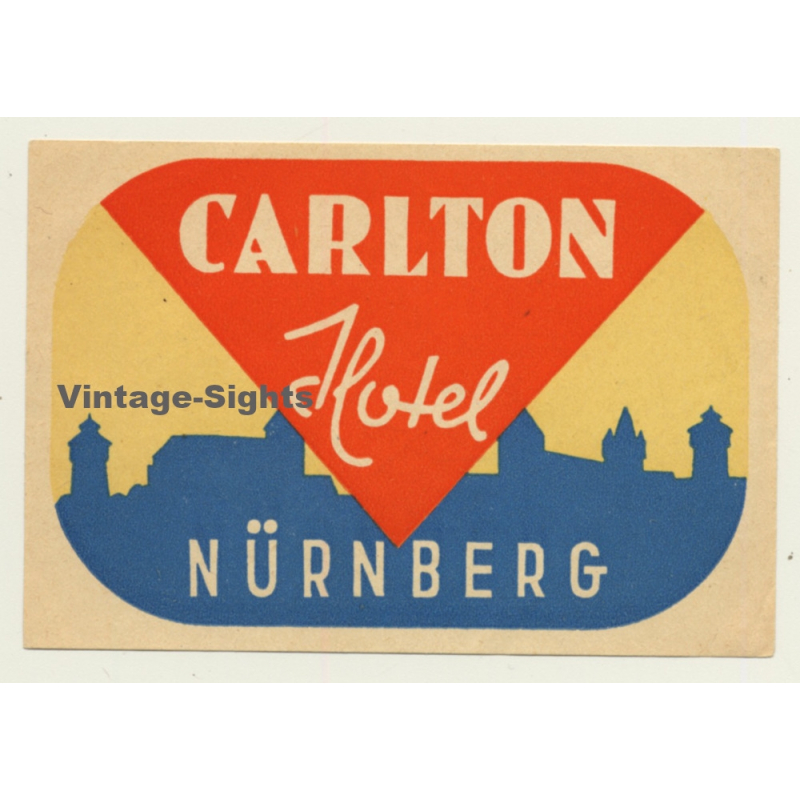 Nürnberg / Germany: Carlton Hotel (Vintage Luggage Label)