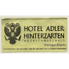 Hinterzarten / Germany: Hotel Adler - Black Forest (Vintage Luggage Label)