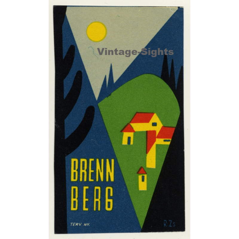 Brennberg / Germany: Hotel Brenn Berg (Vintage Luggage Label)