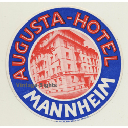 Mannheim / Germany: Augusta-Hotel (Vintage Luggage Label)