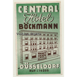 Düsseldorf / Germany: Central Hotel Böckmann (Vintage Luggage Label)