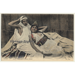 Maghreb: Jeune Mauresque & Femme Kabyle / Nude - Ethnic (Vintage PC ~1910s/1920s)