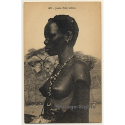 Senegal: Jeune Fille Lebou / Nude - Ethnic (Vintage PC ~1910s/1920s)