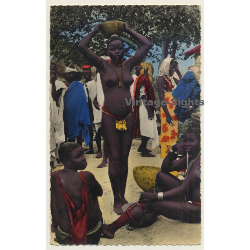 Femme De Matakam - Topless - Head Carrying - Ethnic (Vintage Colored RPPC Hoa-Qui)