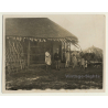 Ethiopia: German Traveler & Indigenous In Front Of Straw Hut (Vintage Photo 1936)