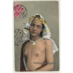 Egypt: Fille Arabe / Headdress - Nude - Ethnic (Vintage PC 1908)
