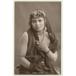 Egypt: Femme Arabe / Headdress - Veil (Vintage RPPC Reiser ~ 1910s)