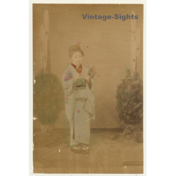 Japan: Geishas - Kimono - Geta / Meiji Era (Vintage Hand Tinted Photo ~1890s)