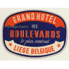 Liége / Belgium: Grand Hotel Des Boulevards (Vintage Luggage Label)