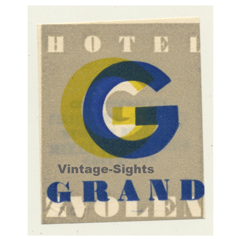 Zvolen / Slovakia: Hotel Grand (Vintage Luggage Label)