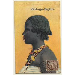 Type Of A Young Sudanese Girl / Hairstyle - Ethno (Vintage PC ~1910s)