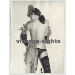 Rear View On Slim Topless Woman W. Fancy Lingerie (Vintage Amateur Photo 60s/70s L)