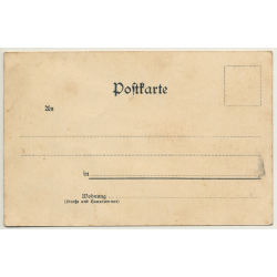 Kids In Bavarian Costumes / Air Rifle - Aunt Sally (Vintage Postcard Litho ~1900s)