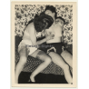 2 Semi Nude Females In Close Encounter / Fishnets - Lesbian INT (Vintage Photo ~1940s)