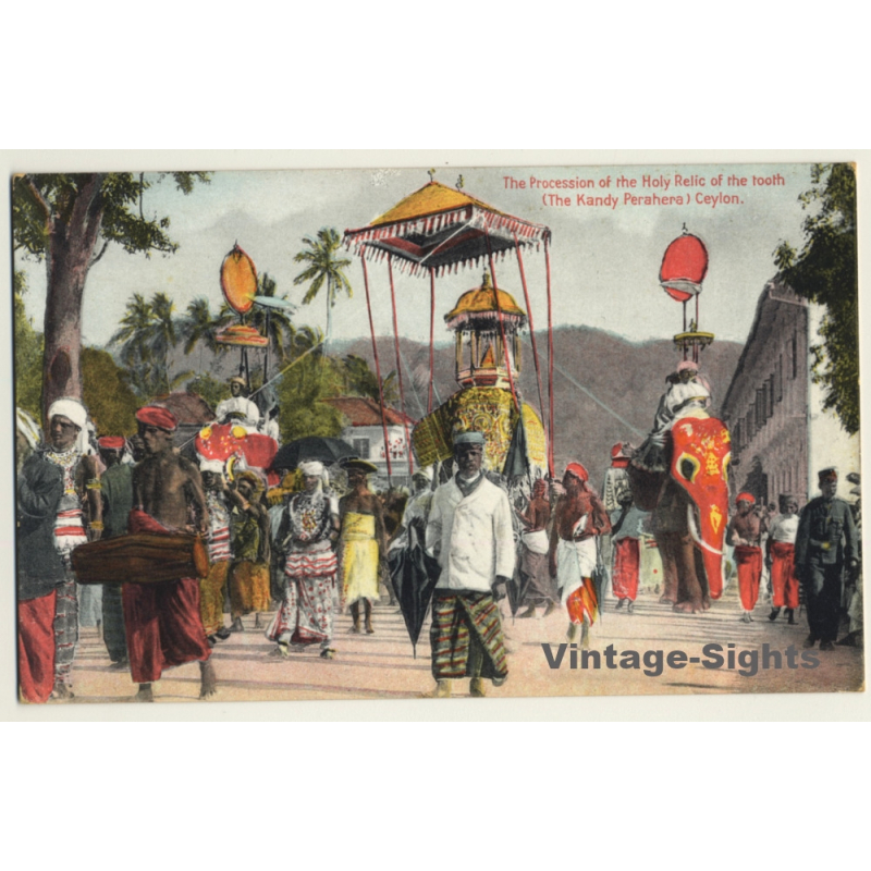 Ceylon / Sri Lanka: Procession Of The Relic Of The Tooth (Vintage PC ~1910s)