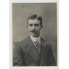 Well Styled Man W. Thick Moustache & Side Part (Vintage Photo 10s/20s Gay Int)