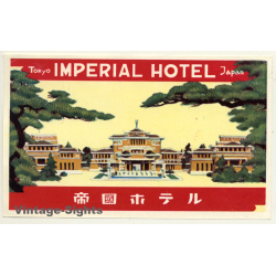 Tokyo / Japan: Imperial Hotel *2 (Vintage Luggage Label ~ 1930s)