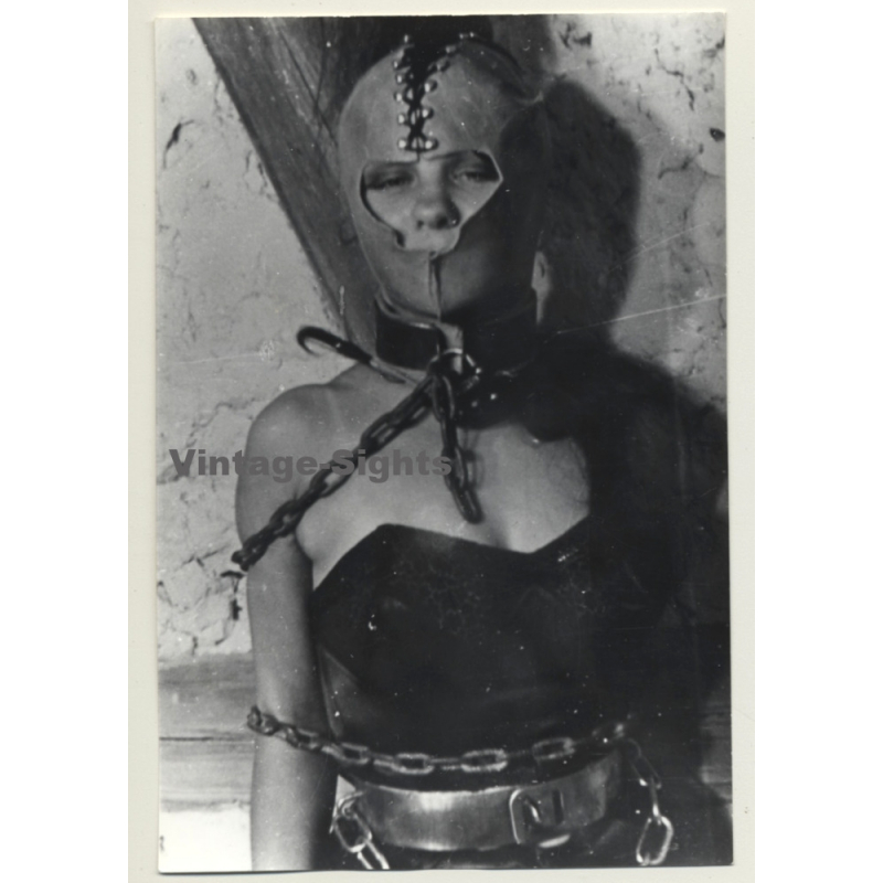 Woman In Chains / Face Mask - Metal BDSM Belt (Vintage Photo GDR ~ 1960s)