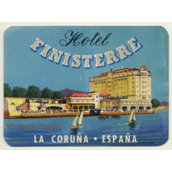 Hotel Finisterre - La Coruña / Spain (Vintage Luggage Label)