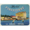 Hotel Finisterre - La Coruña / Spain (Vintage Luggage Label)