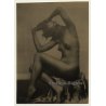 French Nude In Classic Pose / Headscarf (Vintage Photo ~1920s/1930s)