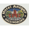 Hotel Ansgar - Helsingborg (Hälsingborg) / Sweden (Vintage Luggage Label)