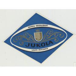 Hotell - Restaurant Jukola - Lahti / Finland (Vintage Luggage Label)