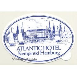 Hamburg / Germany: Atlantic Hotel Kempinski (Vintage Self Adhesive Luggage Label / Sticker)