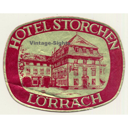 Lörrach / Germany: Hotel Storchen (Vintage Luggage Label)
