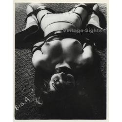 Beautiful Semi Nude Female In Belt Bondage *2 / Boobs - BDSM (2nd Gen. Photo ~1960s)