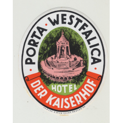 Hotel Der Kaiserhof - Porta Westfalica / Germany (Vintage Luggage Label)
