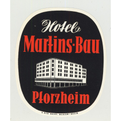 Hotel Martins-Bau - Pforzheim / Germany (Vintage Luggage Label)