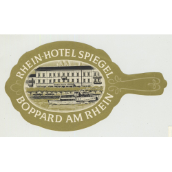 Rhein-Hotel Spiegel - Boppard Am Rhein / Germany (Vintage Luggage Label)