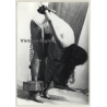 Brunette Woman With Foot & Hand Pillory / BDSM (2nd Gen. Photo GDR ~1960s)