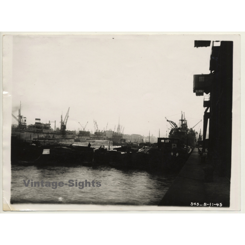 France: Port De Rouen / Port Maritim - Boats - Cargo (Vintage Photo1945)