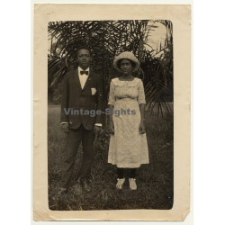 Africa: Portrait Of Young Indigenous Couple / Best Clothes (Vintage Photo1930s/1940s)