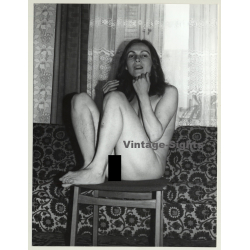 Natural Darkhaired Nude Woman *4 / Eyes - Feet (Vintage Photo GDR 1970s/1980s)