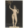 Blonde Semi Nude With Hand Mirror / Reutlinger - Belle Epoque (Vintage Hand Tinted RPPC ~1900s)