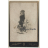 A. Vanderplancq: Baby Girl On Rocking Horse (Vintage Cabinet Card ~1910s)