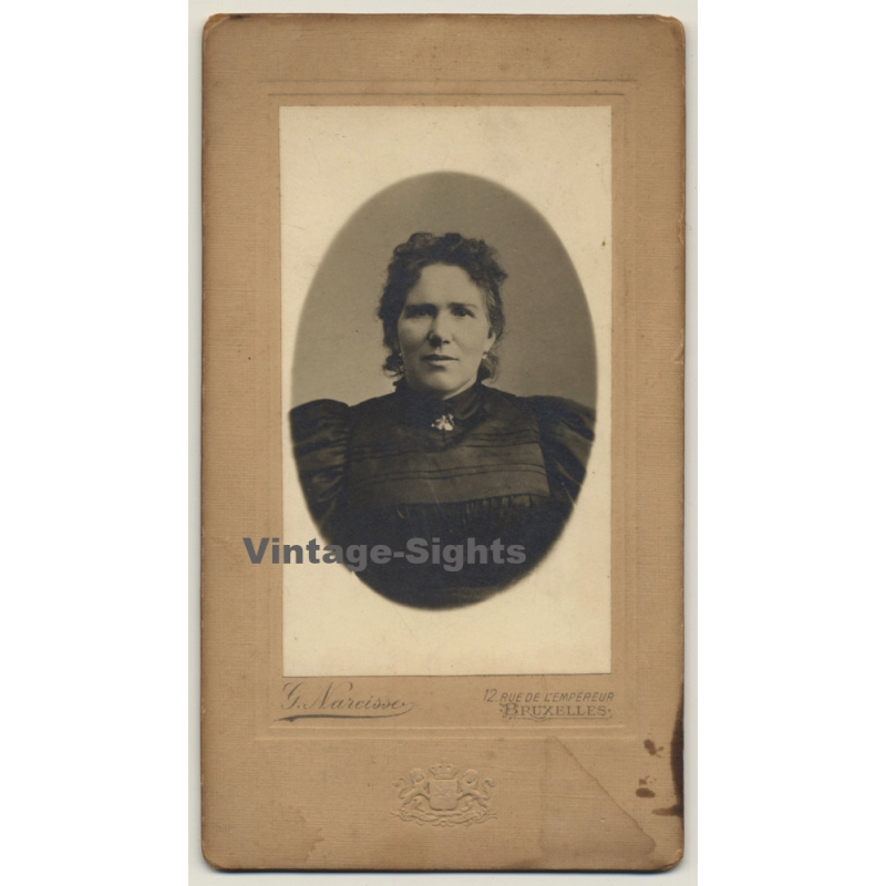 Gustave Narcisse: Portrait Of Unidentified Woman (Vintage Cabinet Card ~1890s/1900s)