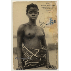 Collection Fortier: Jeune Femme De La Côte De Kroo / Semi Nude - Ethnic (Vintage PC ~1910s)