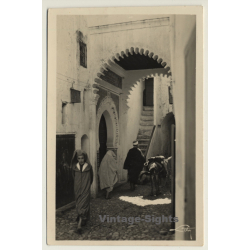 Tetuan / Morocco: Calle Sidi Ali Ben - Mosque - Donkey (Vintage RPPC 1931)
