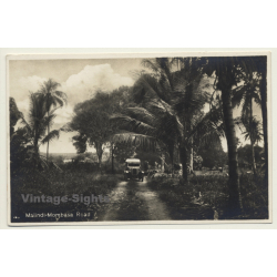 Kenya: Malindi-Mombasa Road / Oldtimer - Palms (Vintage RPPC ~1920s/1930s)