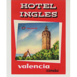 Hotel Ingles - Valencia / Spain (Vintage Luggage Label)