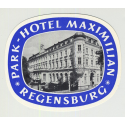 Park-Hotel Maximilian - Regensburg / Germany BLUE (Vintage Luggage Label)