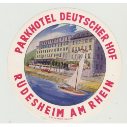Parkhotel Deutscher Hof - Rüdesheim Am Rhein / Germany (Vintage Luggage Label)