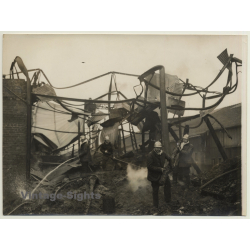 Saint Denis: Terrible Incendie / Usine De Broyage - Pompiers (Vintage Press Photo ~1930s)