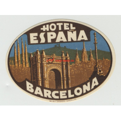 Hotel España - Barcelona / Spain (Vintage Luggage Label)